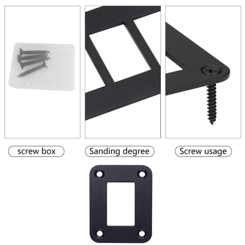 1 Gang Rocker Switch Panel Holder Aluminum Housing With Bracket For Car Truck Marine Boat RV Vehicle Rugged Waterproof Panel, 47mm x 68mm with screws
