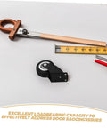 Heavy Duty Folding Barn Door Hardware Kit With Silent Bearing Casters Runs Dead Quiet Sliding Roller System For Closet Wardrobe showing a black caster wheel and measurement tools.