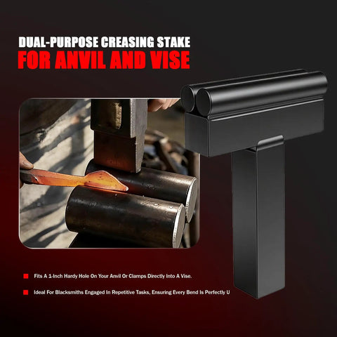 Beefy Pro Grade Heavy Duty 1 Inch Blacksmith Anvil Hardy Hole Tools Set 5Pcs dual-purpose creasing stake for anvils and vises