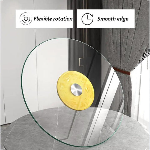 Tempered Glass Lazy Susan Turntable With Stainless Steel Bearings And Smooth Ball Bearing Spin Heavy Duty Rotating Tray 100cm
