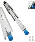 Beefy Heavy Duty Locking Drawer Slides For Side Mounts, 1 Pair, 3 Fold Full Extension Ball Bearing Rails, 3.7ft blue steel