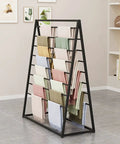 Rock Solid Double Sided Scarf Rack 8 Tier Pants And Belt Organizer Floor Stand displaying colorful scarves in a modern setting.