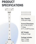 Heavy Duty 316 Marine Grade Stainless Steel T Hinges 8 By 4 Inches with mounting screws for outdoor hardware use.