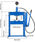 10 Ton Hydraulic Press With Heavy Duty H Frame, Adjustable Worktable And Steel Plate Kit, Boss Grade Garage Floor Shop Tool