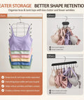 No Sweat Bra Hanger Rack And Tank Top Storage System Featuring 24 Sturdy Metal Hooks for organizing bras and tank tops.