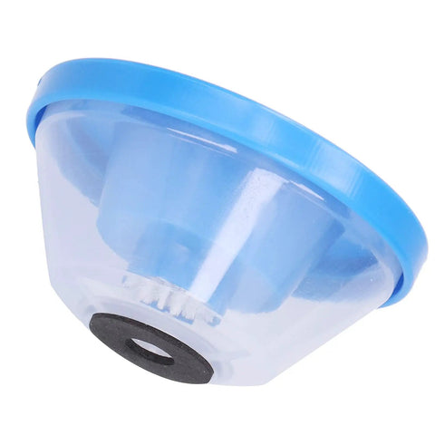 Hassle Free Shockproof Drill Dust Collector Clip Fits 4 To 10mm Bits With Screw Off Clear Cover, showing clear body and blue lid design.