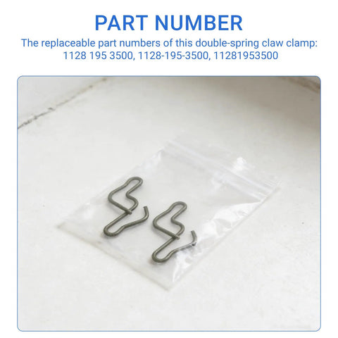2-Pack Double Pawl Clips for Chainsaws and Leaf Blowers, Heavy-Duty Spring Clamps Replacement Parts 1128 195 3500 in packaging