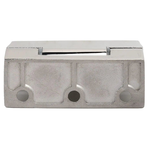 Built Like A Tank 304 Stainless Steel Single Side Hinge For Toughened Glass Doors And Bathroom Panels Heavy Duty Hardware Fitting Worth Every Penny Includes Mounting Kit, close-up of hinge detail.