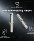 Heavy Duty Weld On Barrel Hinges Teardrop Design Built Tough For Swing Doors And Gates Moisture Resistant Rust Proof