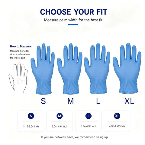 Badass Heavy Duty Nitrile Gloves Box Of Two Hundred Powder Free Latex Free Textured Grip Nine Point Five Inches Long with sizing options.