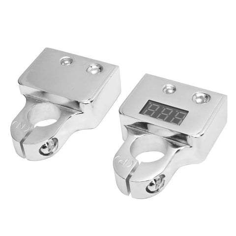 Keep Your Sweet Ride Rolling Smooth Zero Hassle Car Battery Terminal Connector Kit with digital voltmeter and alloy housing.