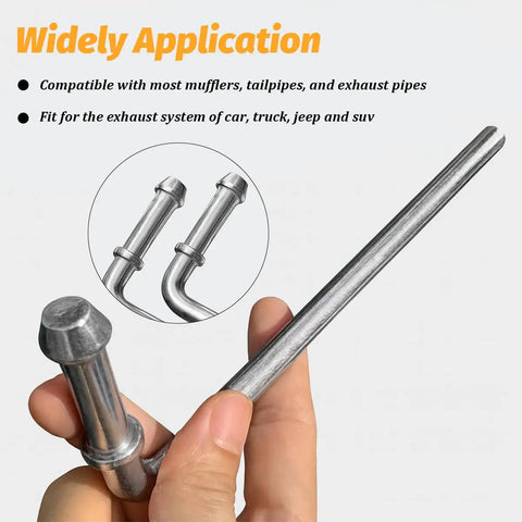 Heavy Duty Car Exhaust Hanger Rods Kit With 90 Degree Bend Carbon Steel Muffler Weld In Brackets Rustproof Zinc Coated Universal Fit For Most Vehicles Stops Vibration Keeps Ride Smooth No More Rattling, 7.48 in rod shown