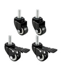 Beefy Heavy Duty Swivel Casters Set Of Four With 1.5 Inch Wheels And M8x25 Threaded Stem for Carts Workbenches And Furniture