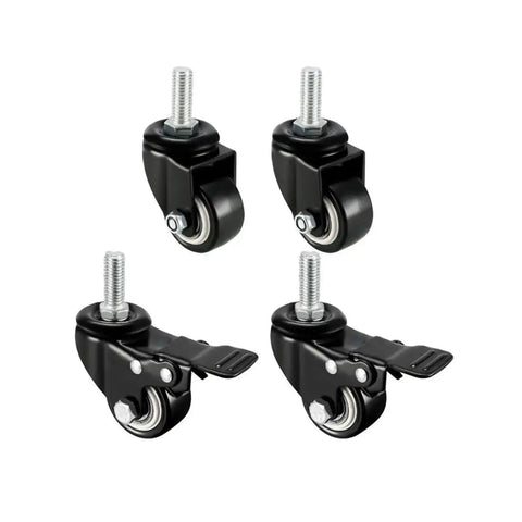 Beefy Heavy Duty Swivel Casters Set Of Four With 1.5 Inch Wheels And M8x25 Threaded Stem for Carts Workbenches And Furniture