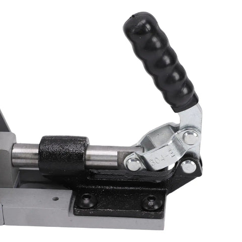 Adjustable Pocket Hole Jig Kit With Hardened Steel Bushing And 3/8 Inch Drill Bit For Woodworking Cabinet Projects grip lever close-up