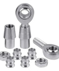 Two Piece Rock Solid Heim Joint Rod Ends Steering Kit Featuring Precision Angular Motion Quick Swap Gear For Hot Rod Mods And Smooth Rolling Machinery Linkage Upgrade Sets with silver metal finish and various sizes.