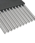 Guardians crinkle chopper knife with stainless steel wavy blade; close-up view
