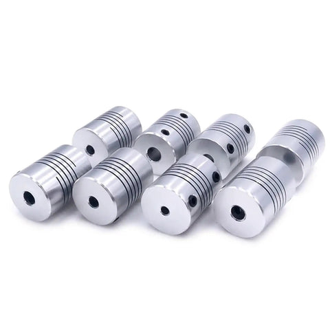 Knockout D19L25 Flexible Encoder Coupler With Plug And Play Setup For Stepper Motors And Cnc Engravers, aluminum, multiple angles.