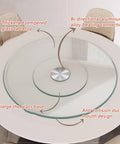 Large Glass Lazy Susan Turntable For Kitchen Dining Table showing thickened tempered glass and bearing connection