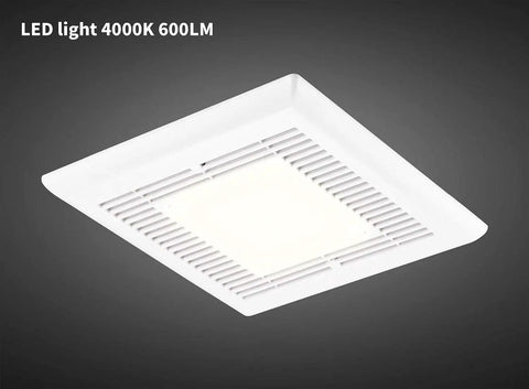 Quiet Bathroom Exhaust Fan With Light 50 CFM 1.0 Sone Easy Install No Attic Access Needed 4 Inch Duct LED Light 4000K 600LM
