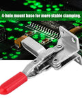 Heavy Duty Quick Release Toggle Clamp 304 Stainless Steel With Rubber Gripping Bar And 4-Hole Base For Workholding Fixture