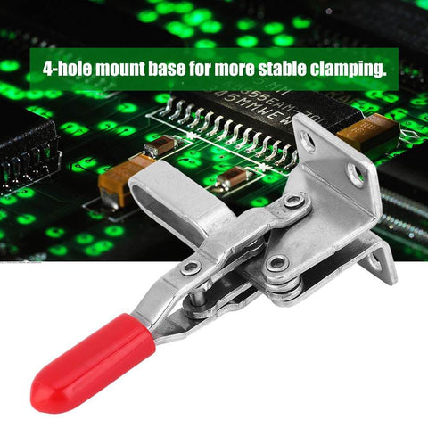 Heavy Duty Quick Release Toggle Clamp 304 Stainless Steel With Rubber Gripping Bar And 4-Hole Base For Workholding Fixture