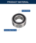Front view of a miniature deep groove ball bearing, chrome steel GCr15, double rubber-sealed, 4x7x2.5 mm.