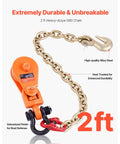 2-Ton Snatch Block With G80 Chain And Swivel Shackle 3 Inch Sheave For 3/8 Inch Wire Rope with 2 ft G80 chain