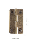 Miniature Antique Copper Hinge Set For Jewelry Boxes And Craft Chests, 50 Pieces, 1.2 Inch Round Corner Metal Hinges