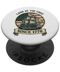 All American Flag Sailboat PopGrip Adhesive Holder For PopSockets Case showing retro sailboat and flag design celebrating 1776