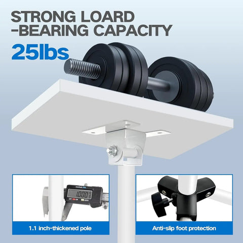 Adjustable Tripod Projector Stand For 22 To 55 Inch Displays With Phone Holder Heavy Duty DJ Equipment showing weight capacity