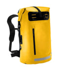 Yellow Waterproof Hiking Backpack With PVC Construction Large Capacity Daypack for Outdoor Adventures with padded straps