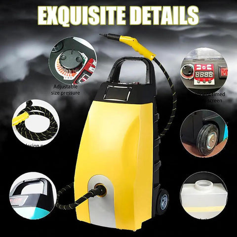 Powerful 3000W Steam Cleaner With 3.5L Tank And High Pressure For Home And Car Deep Cleaning features adjustable pressure controls.