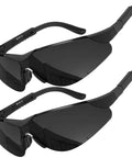 Two pairs of built in bifocal safety sunglasses with magnifier for reading and work ANSI Z87 impact resistant sun readers unisex eyewear with 1.50 diopter near vision boost