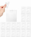 Hand holding a piece from 10 Pcs Vertical Blind Repair Clip Set With Clear Tabs Replacement For Quick DIY Fixes At Home Or Office Durable Slats Clips