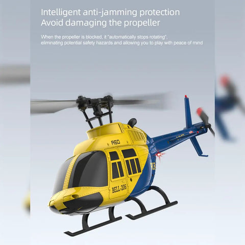 1/42 Scale Bell 206 RC Helicopter With 2.4G 4CH Flybarless Mini 3D Stunt Model Optical Flow Altitude Hold And 6-Axis Gyro Ready To Fly