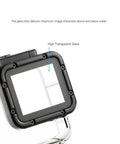 Waterproof GoPro Case for Hero 7 Black, Hero 6 Black, Hero 5 Black, and Hero (2018) with flat glass lens detail