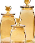Top Shelf Durable Borosilicate Glass Jar Slick Amber Tint Secure Flip Lid Seal for fresh coffee beans, spices, and dried fruit.