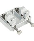Heavy Duty Adjustable Welding Wire Fixture Clamp With 11mm Jaw Opens Wide To Grip All Your Gauges Securely And Stop That Slick Slippage While You Work. High Grade Aluminum Clamp with dual gripping blocks.