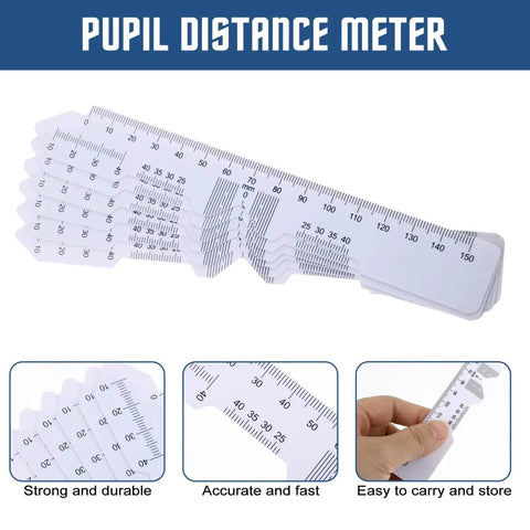6-Piece Pupillary Distance Ruler Set for Eyeglasses Fitting, PD Meter Kit, Lightweight Flexible Plastic Eye Tool, 7.08 Inch, Perfect for Precise Pupillary Measurements at Home or Clinic, stacked rulers