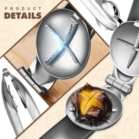 Premium Stainless Steel Nutcracker Built For Chestnuts Walnuts And Pecans Sturdy Handheld Clip Tool That Shells Tough Nuts With Zero Sweat Or Mess In Seconds
