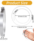 Beefy Stainless Steel Duct Clamps Pack Of 20 For 3.5 To 4.5 Inch Hose Clamp Adjustable Range 91 To 114 Mm 12 Mm Bandwidth Image