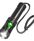 Beast 2000 Lumen Scuba Dive Light With Four Modes IP68 Waterproof USB Rechargeable Underwater Torch, black with strap