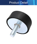 Heavy Duty M16 Rubber Vibration Isolators For Diesel Generators Rock Solid Anti Shake Mounts With Studs Smooth Ride Guard For Water Pumps And Power Equipment Set Of Four Pieces close-up of rubber isolator with metal stud.