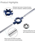 Pro Grade Die Stock Handle Set With 5/8-24 UNEF Die And 26-38mm OD Fit M12-M16 Die Wrench Tool Kit for DIY Threading Repair, heavy-duty construction