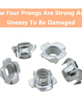 M6 4 Pronged T Nuts Set Of 20 Pieces For Woodworking Furniture And Cabinets Includes Adjustable Leveler Pads To Fit Rock Climbing Holds And More