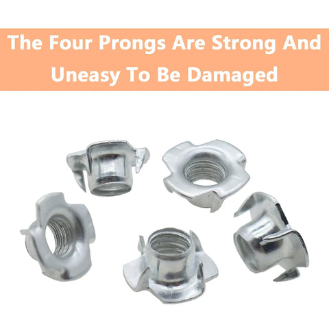 M6 4 Pronged T Nuts Set Of 20 Pieces For Woodworking Furniture And Cabinets Includes Adjustable Leveler Pads To Fit Rock Climbing Holds And More