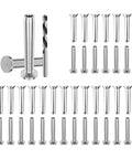 Railing Screws Kit Ten Pack For Cable Railings Flat Head Swage Stemballs Sized For Wood And Metal Posts One Eighth Inch And Three Sixteenth Inch