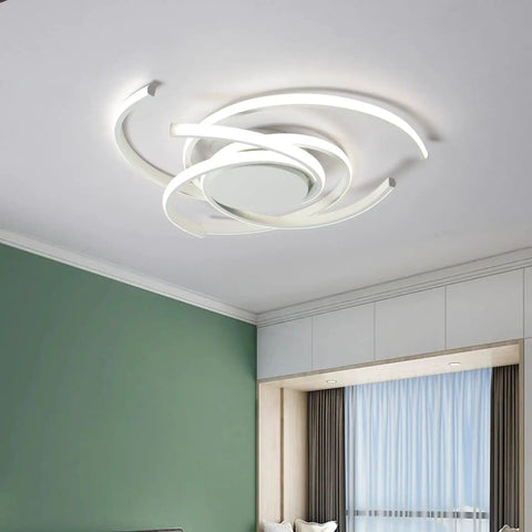 Modern LED Ceiling Light Semi Flush Mount Remote Dimmable White Fixture For Living Room Dining Room Kitchen Bedroom Kids Room 21 Inch Low Profile Contemporary Interior Lighting