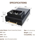 Electric Coffee Grounds Cleaner Knock Box For Swift 58mm Portafilter Cleanout with specifications and dimensions.